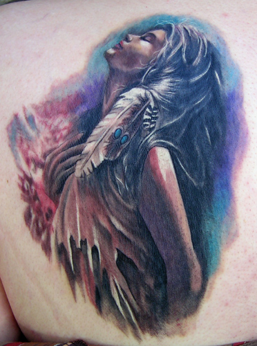 Tattoos - Ethnic Native American tattoos - Indian Lady
